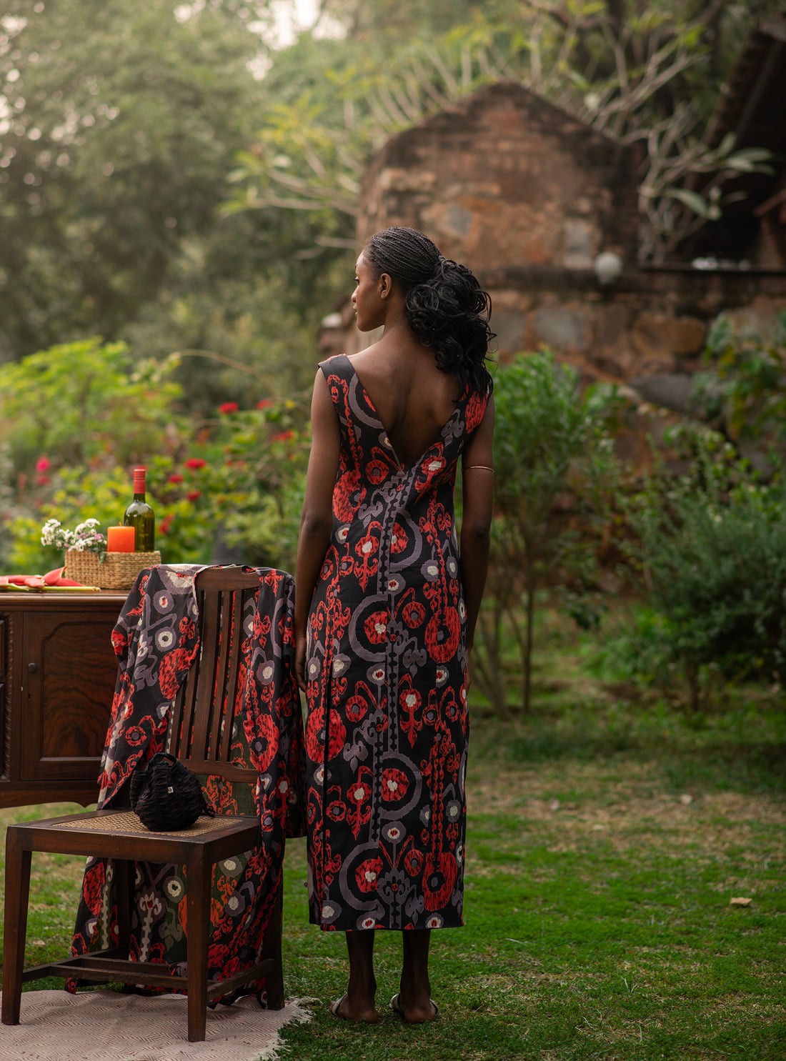 Reversible Black Seersucker Dress