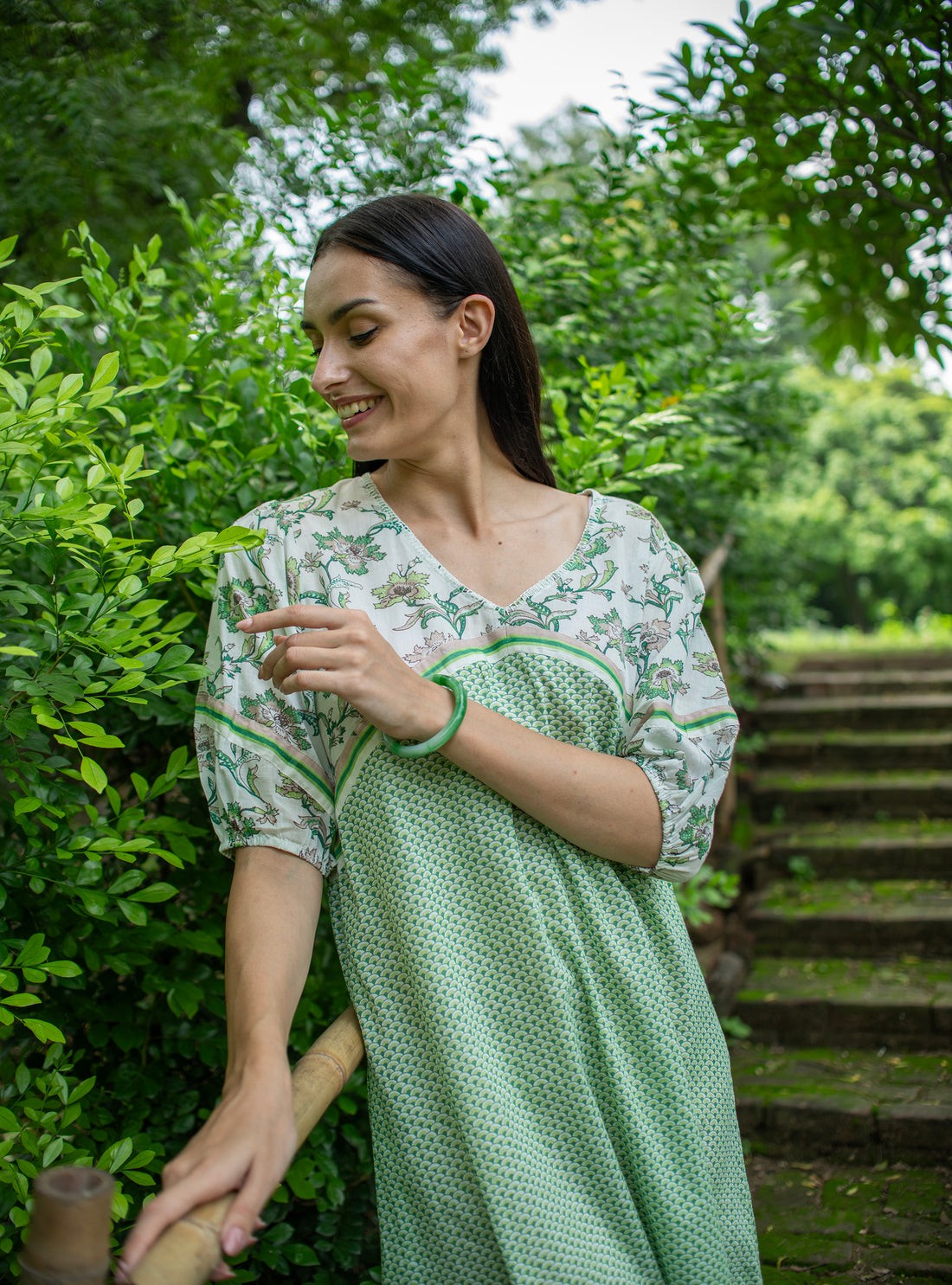 Varkala Dress Scales Green