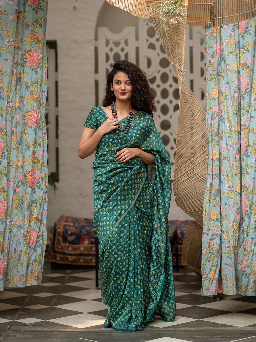 Zeenat Blouse Emerald Green