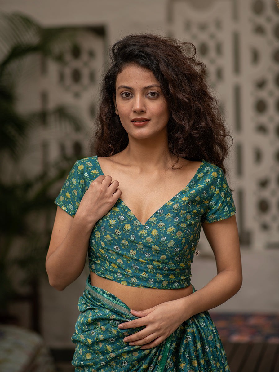 Zeenat Blouse Emerald Green
