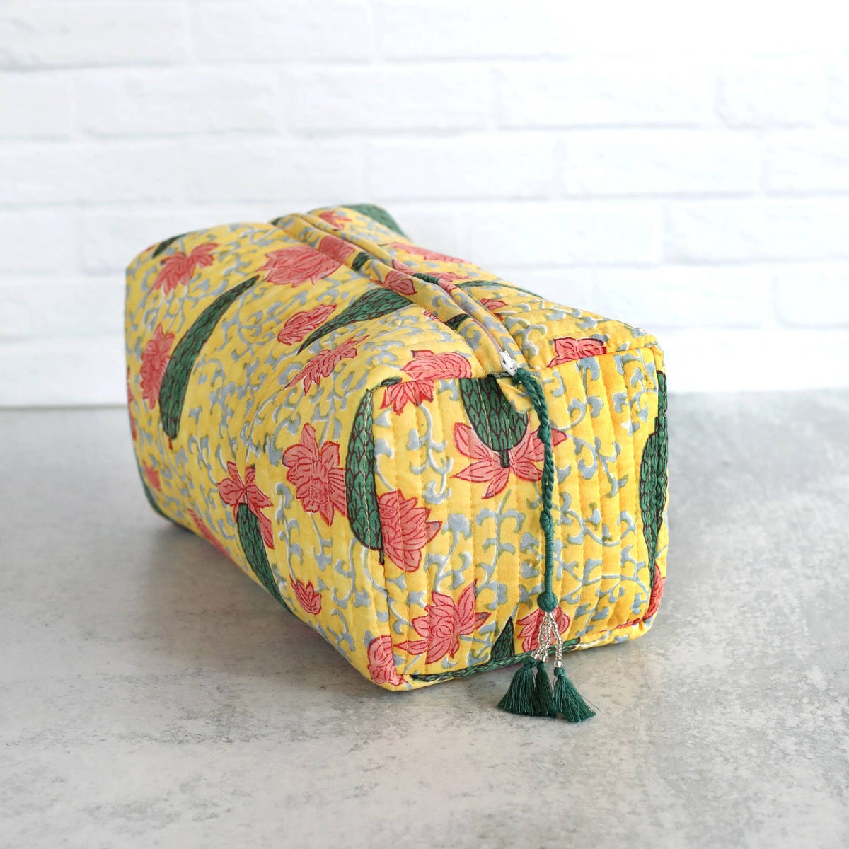 Quilted Cotton Cosmetic Bags