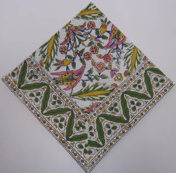 Hand Block-Printed Cotton Napkins, 20”