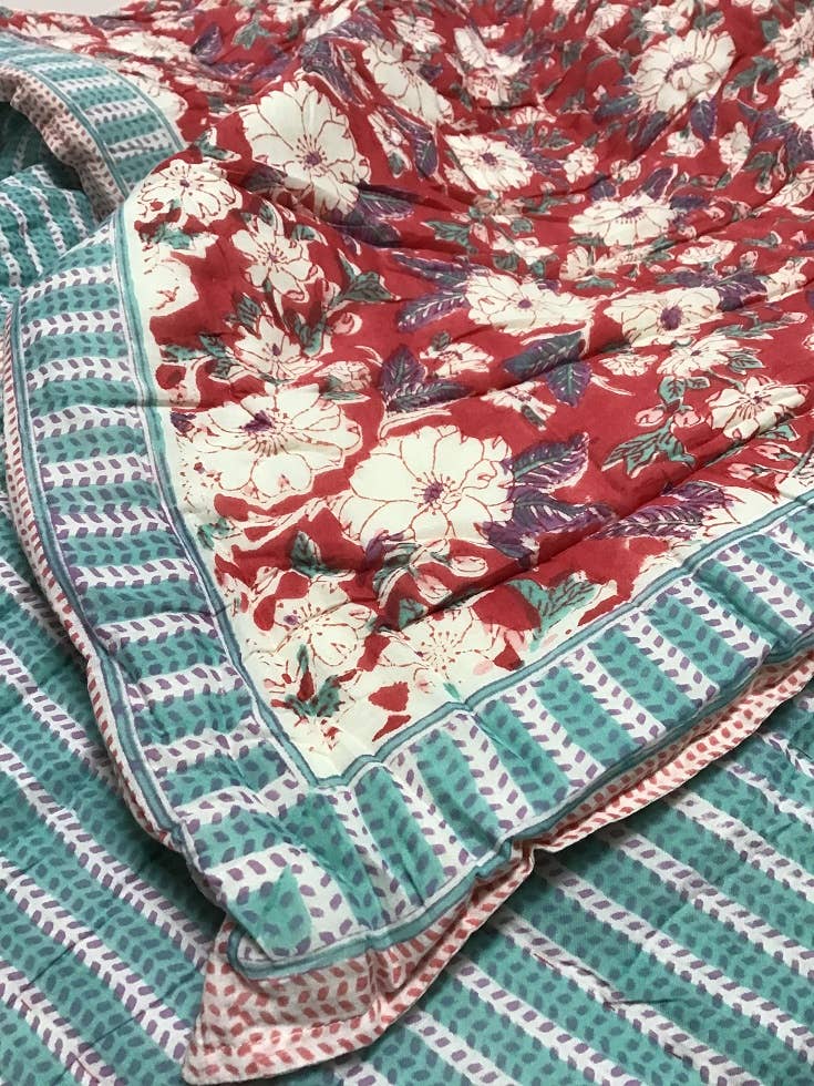 Blockprinted Cotton Quilts, Twin