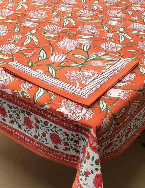 Hand Block-Printed Cotton Napkins, 20”