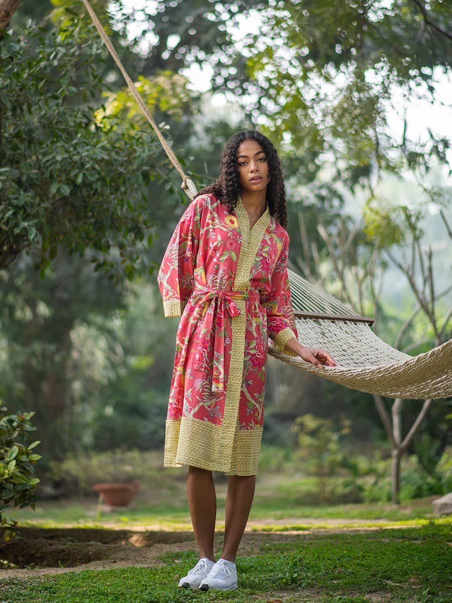 Cotton Voile Kimono Robe, India