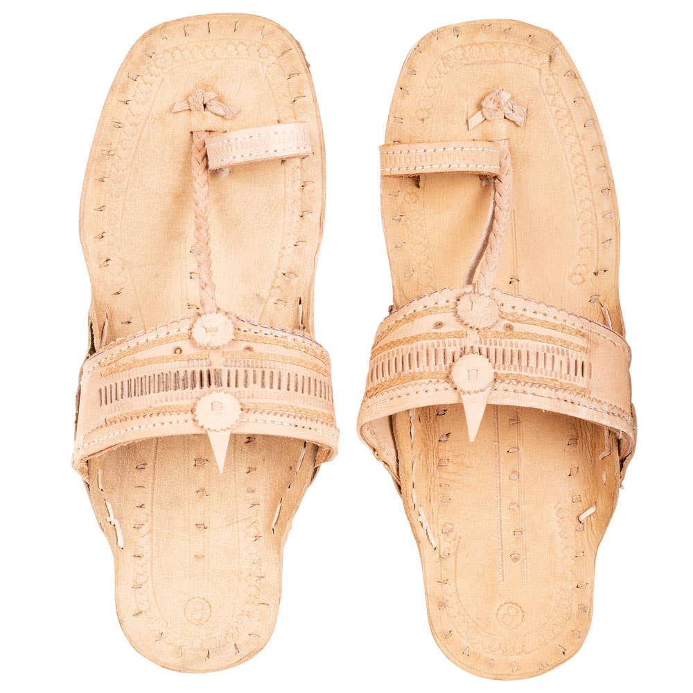 Kolhapuri Chappal Summer Sandals, Natural