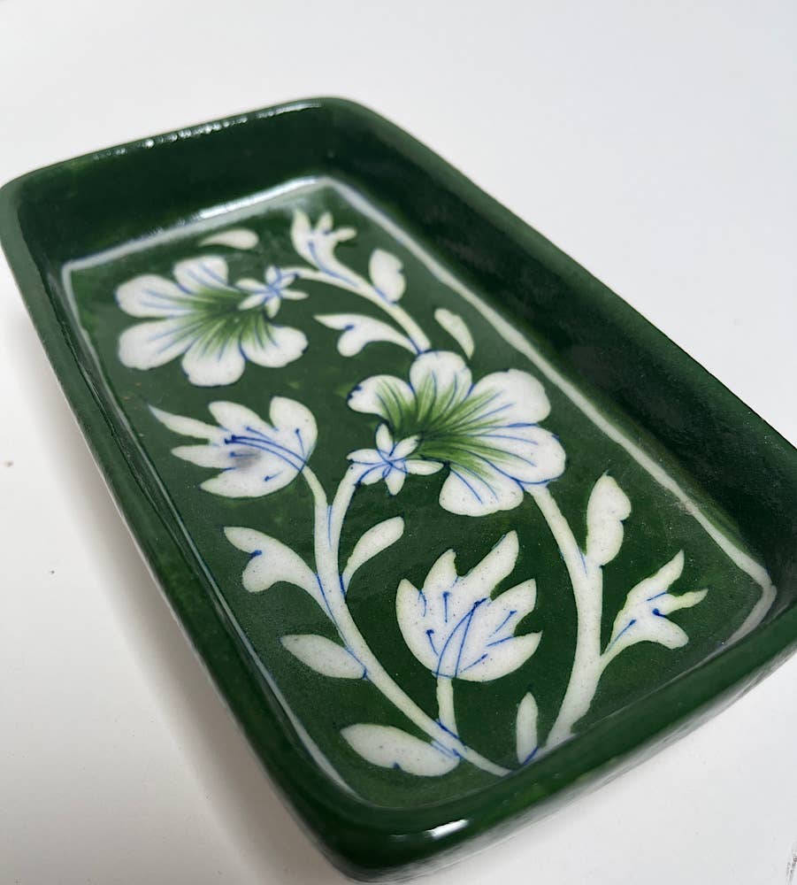 Blue Pottery Soap Dishes Rectangular detail view 7 – Hill Station Ashland