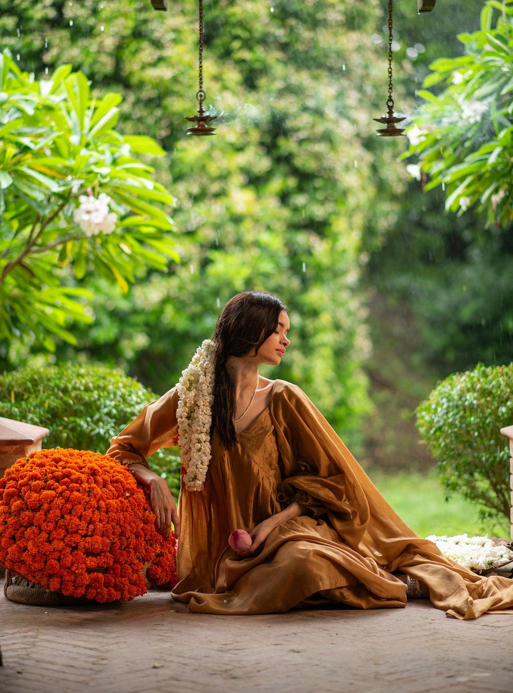 Kovalam Dress Gold Chanderi