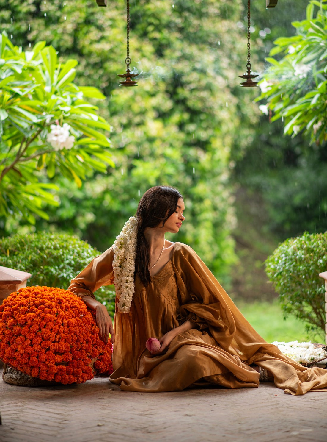 Kovalam Dress Gold Chanderi