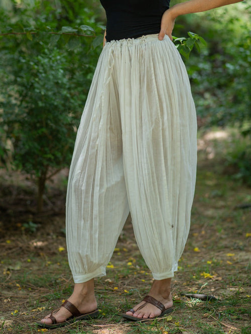 Afghani Pant, White Cotton