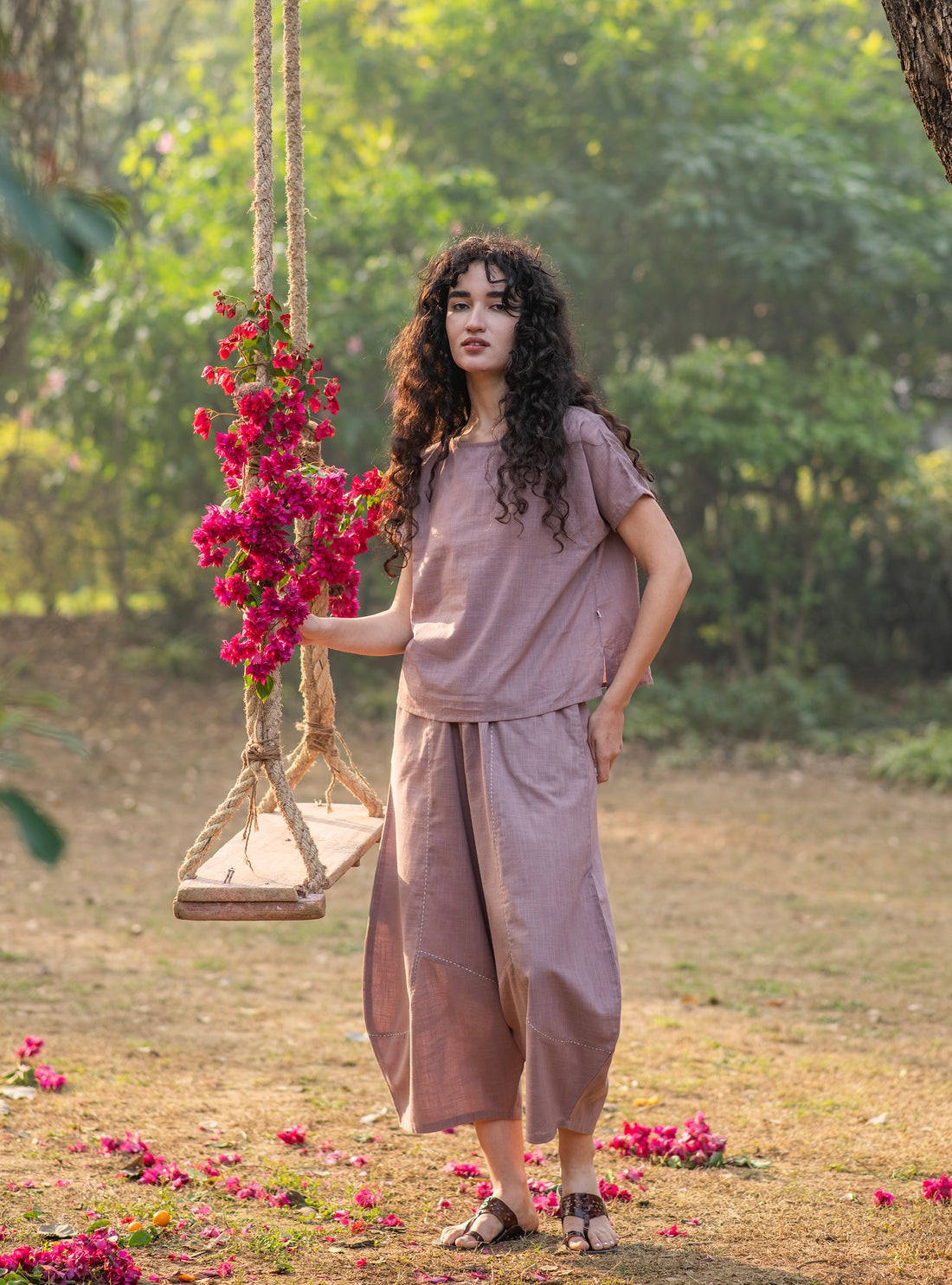 Mocha Cotton Balloon Pants