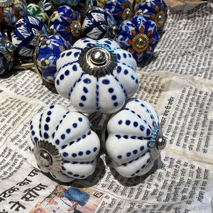 Blue Pottery Drawer Knobs