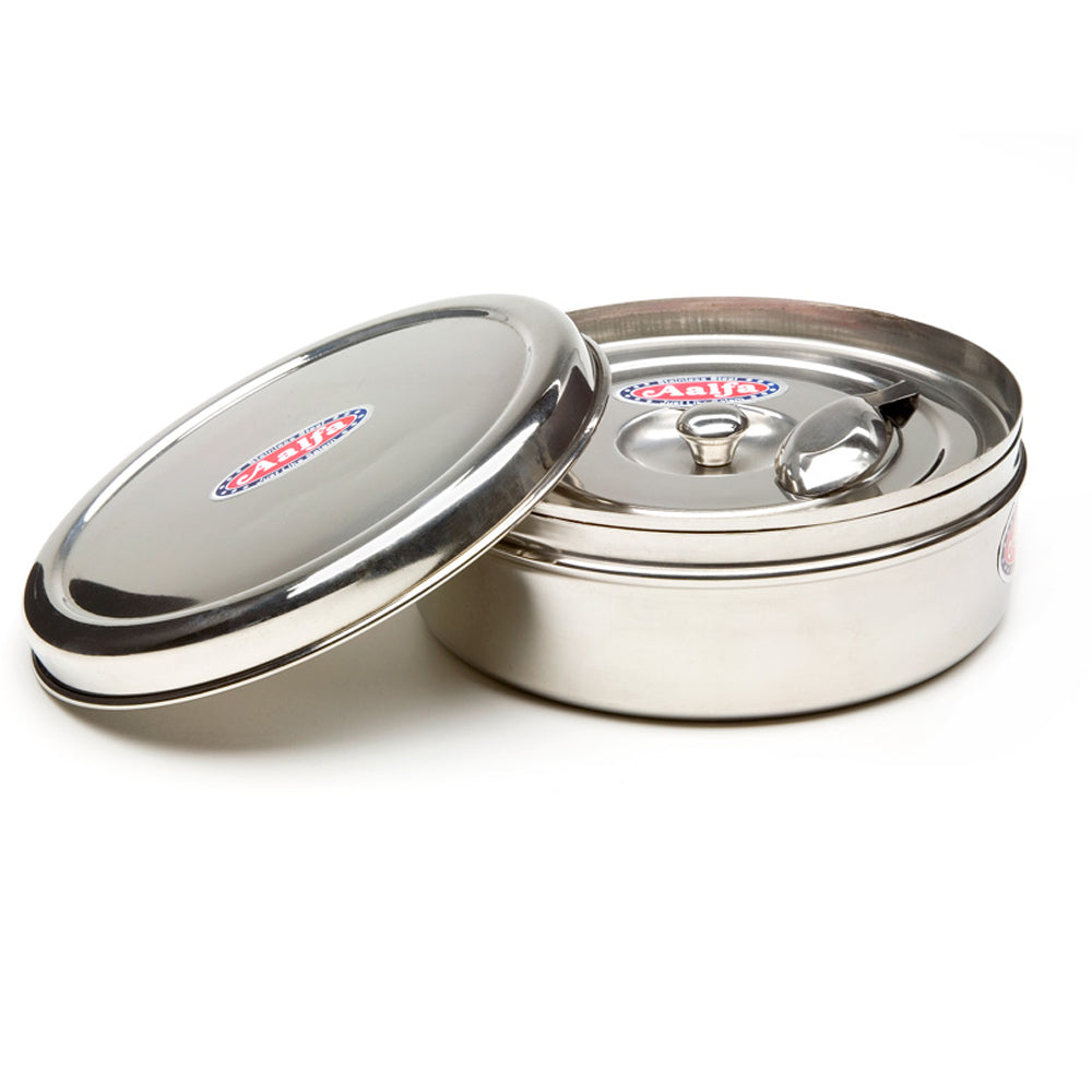 Stainless Steel Masala Container detail view 3 – Hill Station Ashland