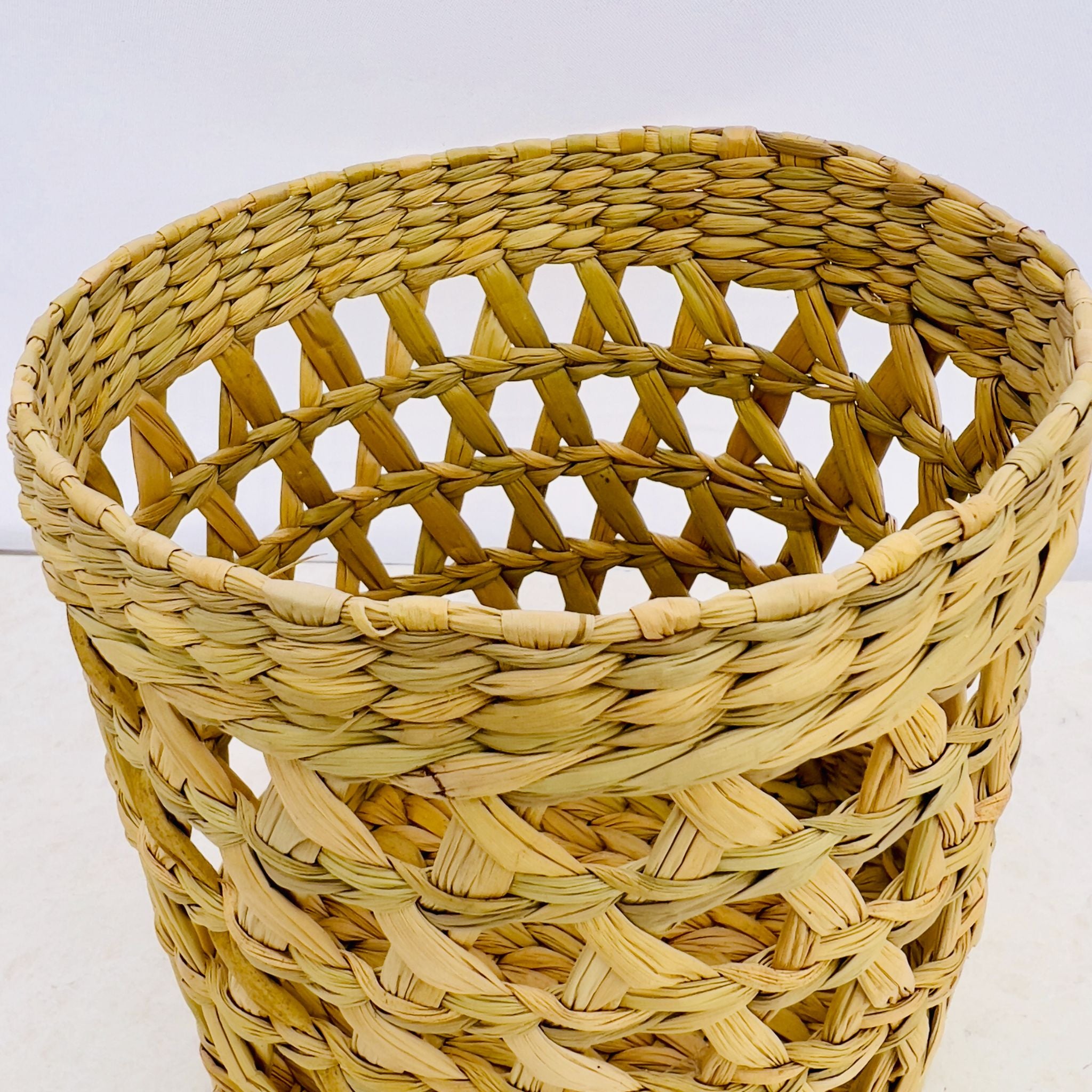 Grouping of traditional weaving from northeastern India. Open weave basket.