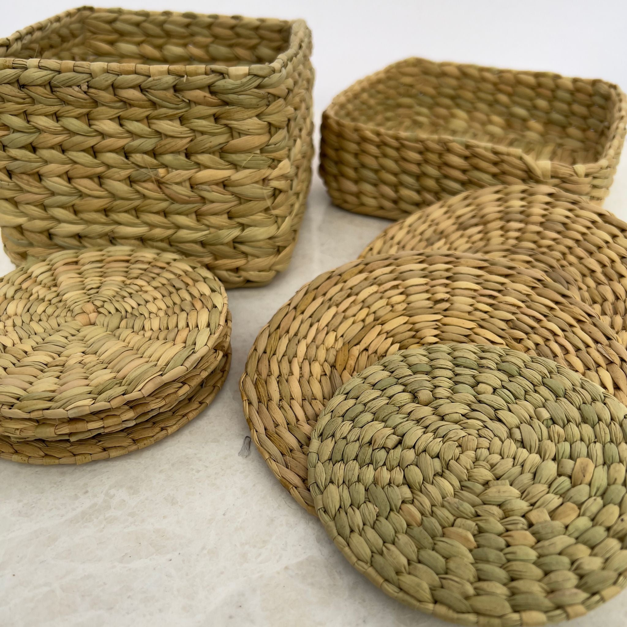 Basket weaving from northeast India. Box with Coasters.