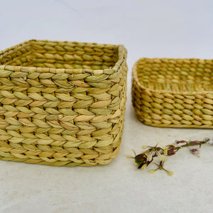 Grouping of traditional weaving from northeastern India. Box with lid.