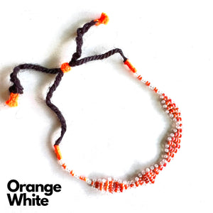 Maniya Bracelet Anklet Orange Center with White Edging