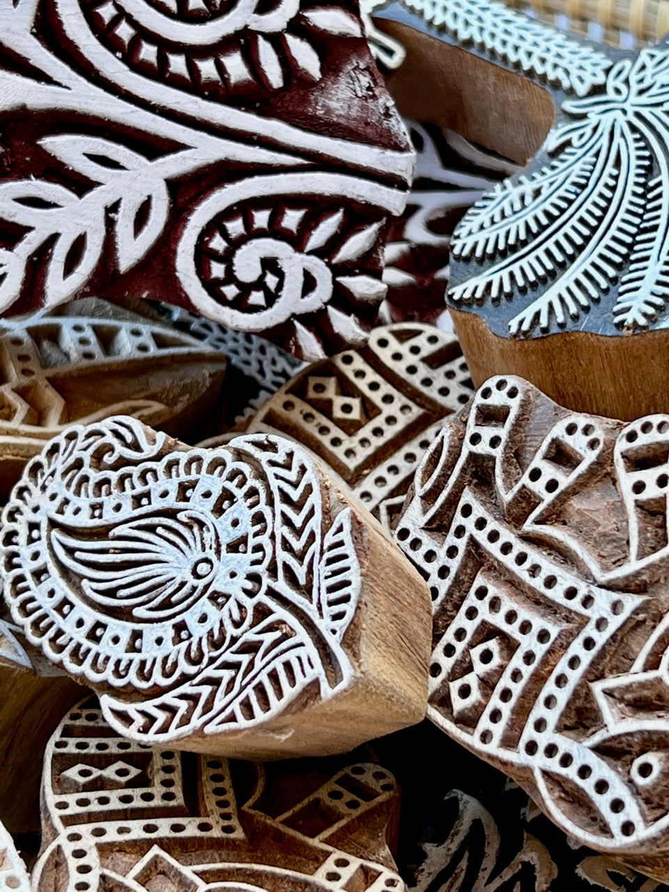 Hand Carved Wood Blocks detail view 2 – Hill Station Ashland