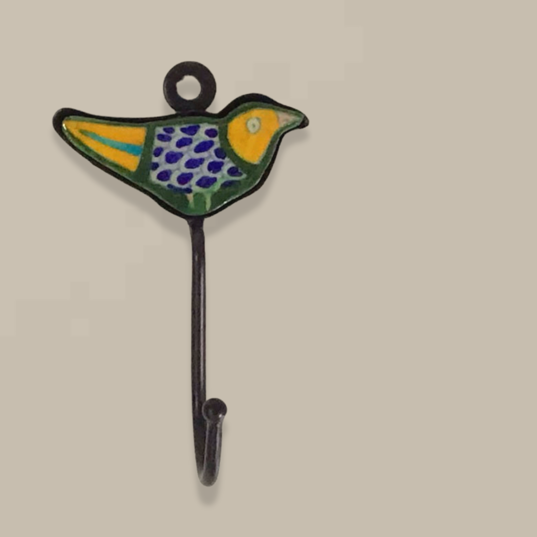 Blue Pottery Bird Robe Hooks – Hill Station Ashland